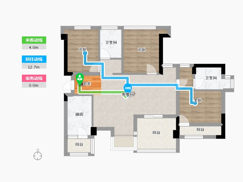 广东省-深圳市-宝昌利御景御峰公馆-68.22-户型库-动静线