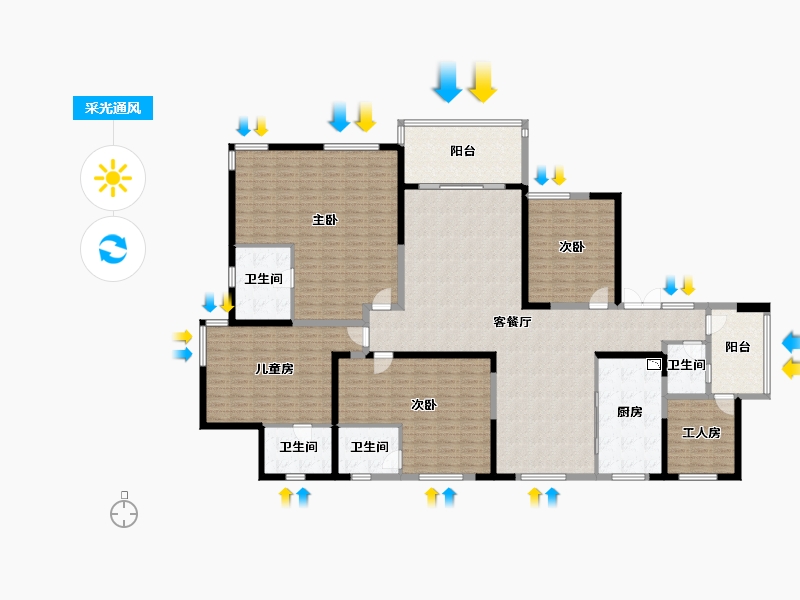 湖南省-长沙市-创远湘江壹号-229.35-户型库-采光通风