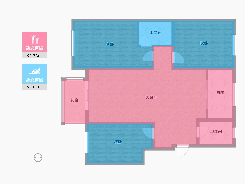 河北省-邢台市-凤凰苑-104.34-户型库-动静分区