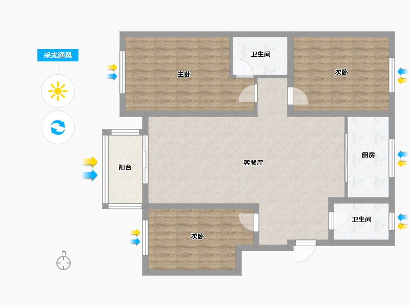 河北省-邢台市-凤凰苑-104.34-户型库-采光通风