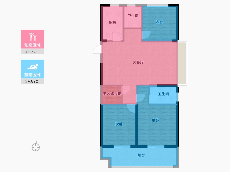 江苏省-徐州市-碧桂园-90.15-户型库-动静分区