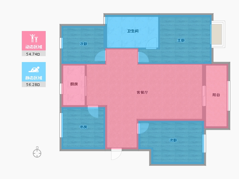 安徽省-蚌埠市-琥珀新天地-100.00-户型库-动静分区