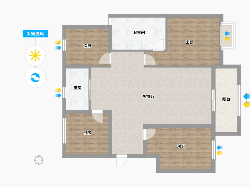 安徽省-蚌埠市-琥珀新天地-100.00-户型库-采光通风