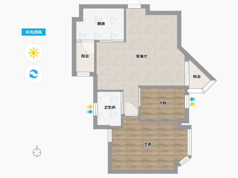 广东省-广州市-丽江花园康城居-52.69-户型库-采光通风