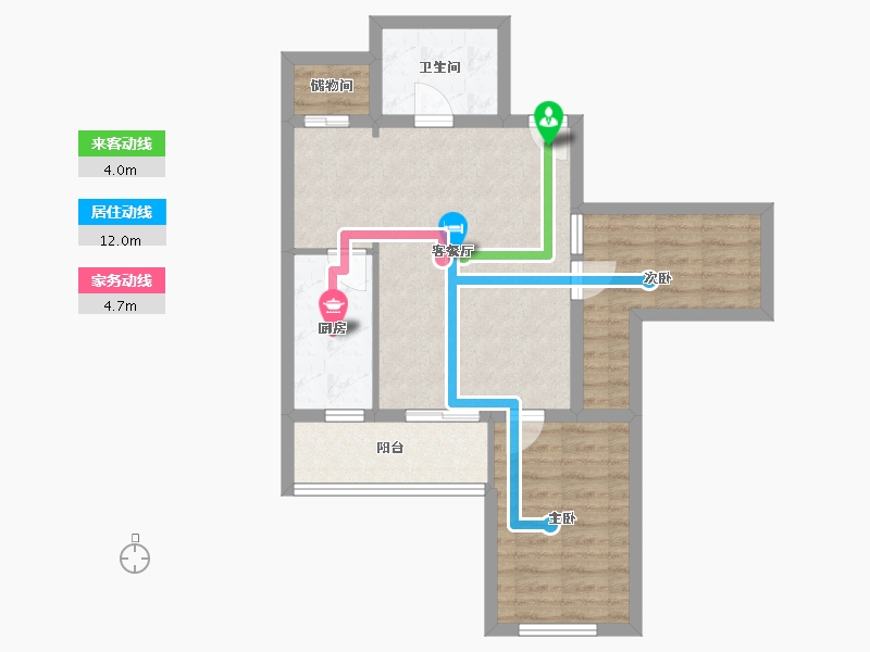 北京-北京市-阳光四季-64.80-户型库-动静线