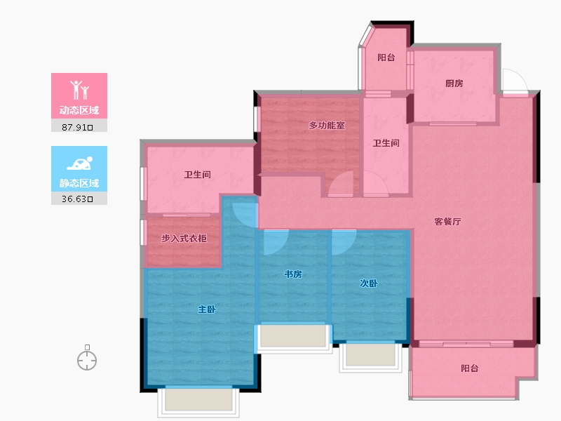 广东省-梅州市-恒大御景半岛-113.00-户型库-动静分区