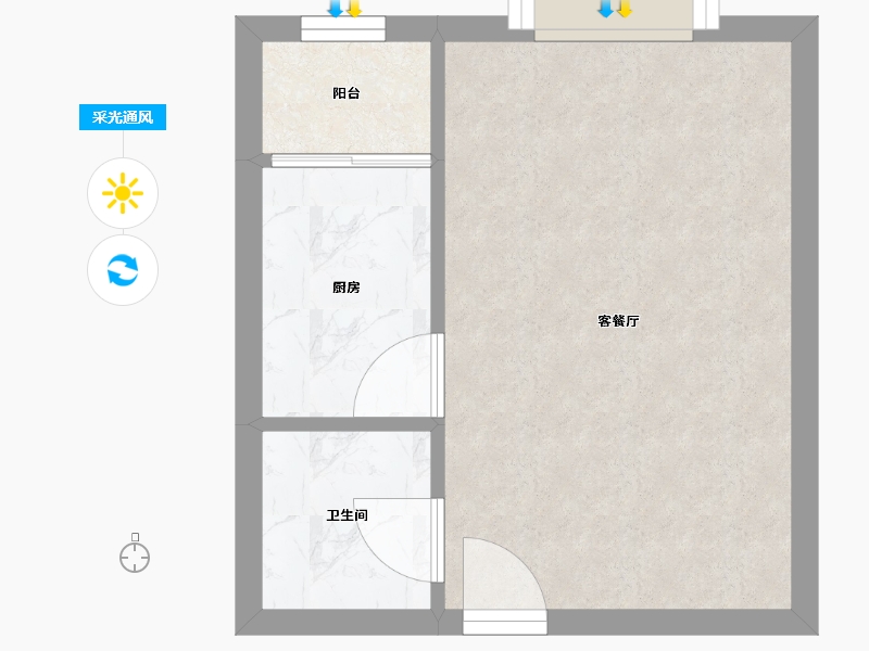 北京-北京市-泉蔷佳苑-26.35-户型库-采光通风