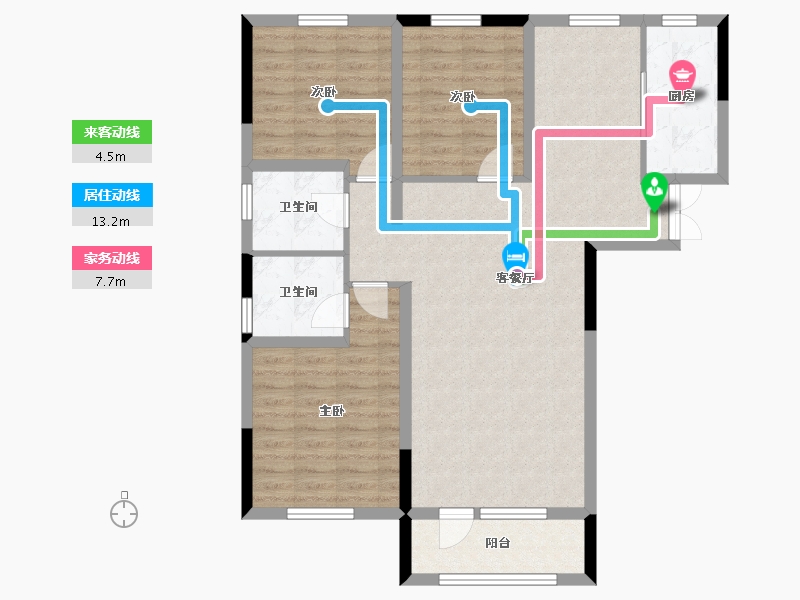 辽宁省-盘锦市-明月湾-95.88-户型库-动静线