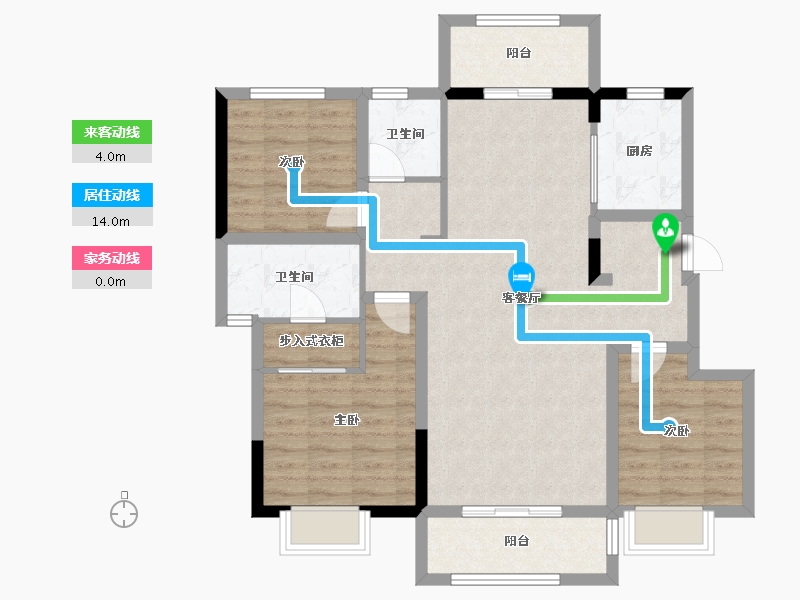 湖南省-岳阳市-保利 中央公园-94.91-户型库-动静线