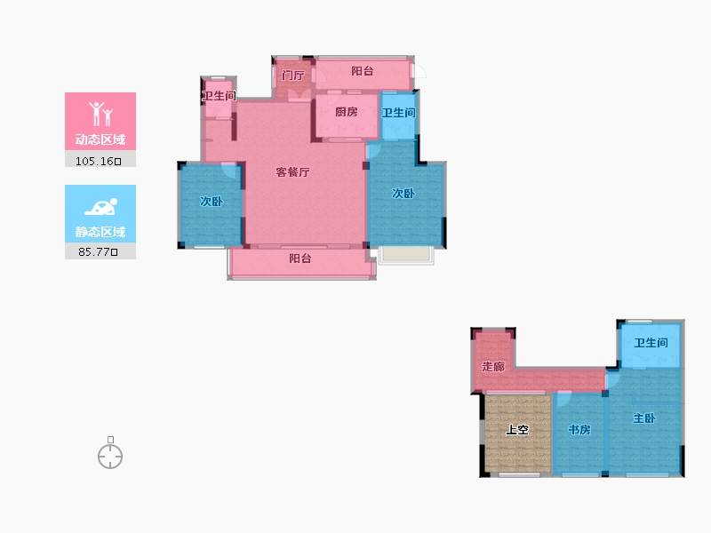 江苏省-常州市-溧阳吾悦首府-185.66-户型库-动静分区