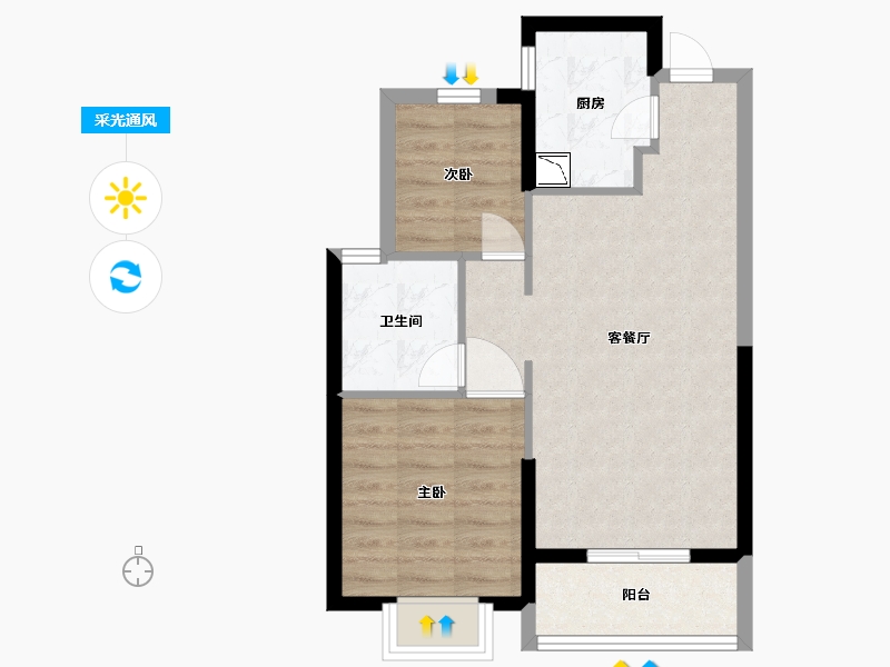 江苏省-南通市-恒大海上威尼斯-56.00-户型库-采光通风