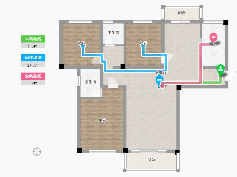 贵州省-黔南布依族苗族自治州-鸿申翡翠城-101.42-户型库-动静线