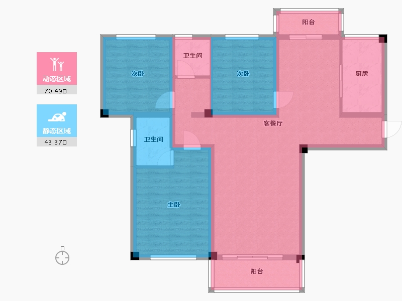 贵州省-黔南布依族苗族自治州-鸿申翡翠城-101.42-户型库-动静分区