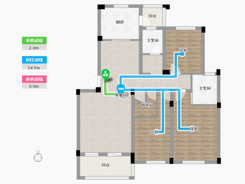 湖北省-咸宁市-洁丽雅龙栖蝶谷-99.76-户型库-动静线