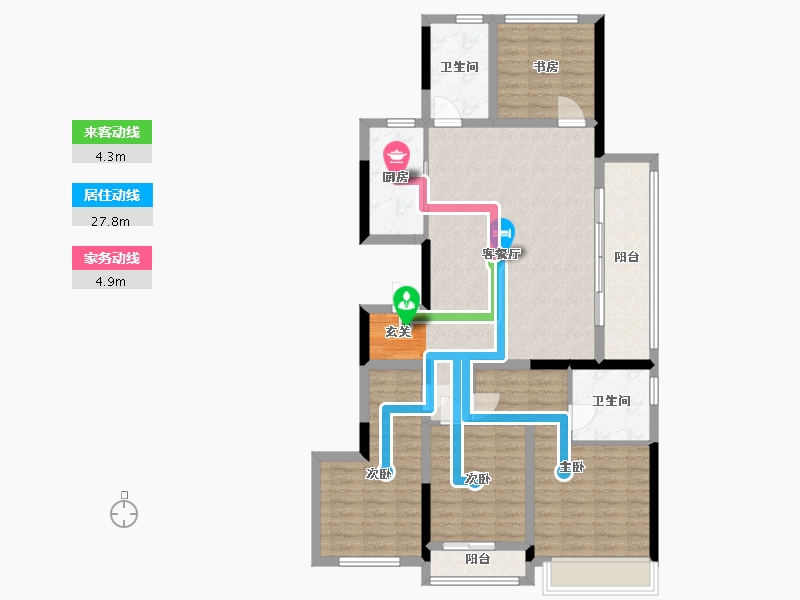 浙江省-宁波市-臻和院-109.07-户型库-动静线