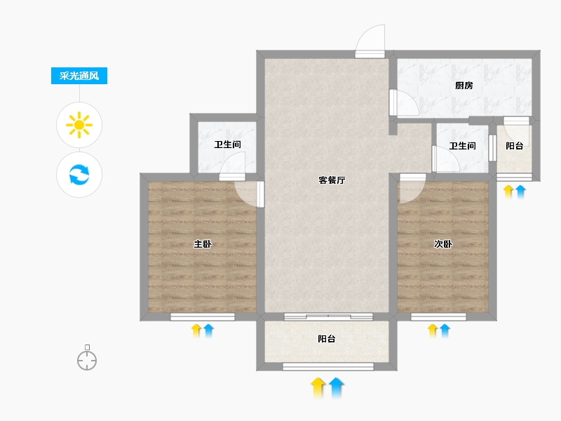 河北省-石家庄市-汇君城-75.12-户型库-采光通风