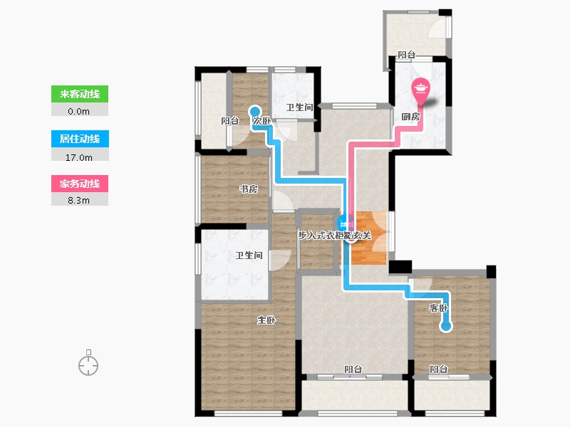 浙江省-宁波市-星悦中心-136.81-户型库-动静线