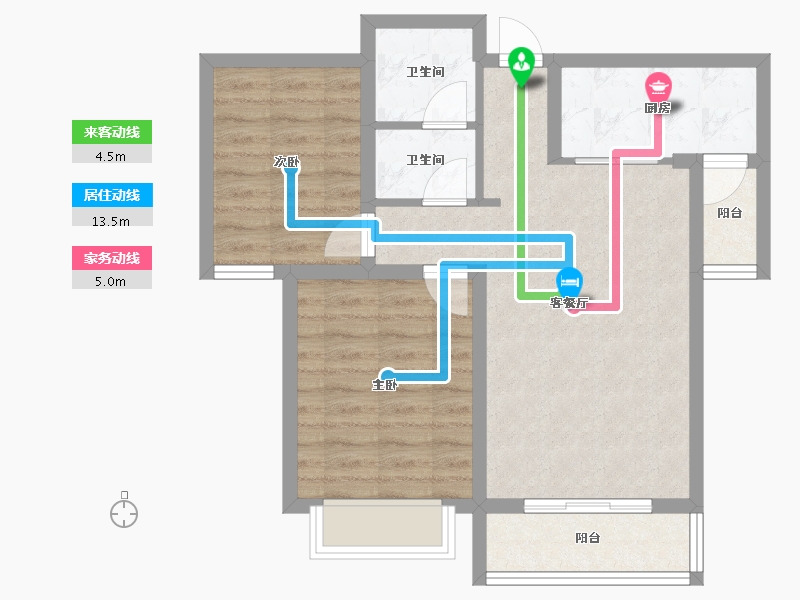 云南省-大理白族自治州-怡景尚居-66.37-户型库-动静线