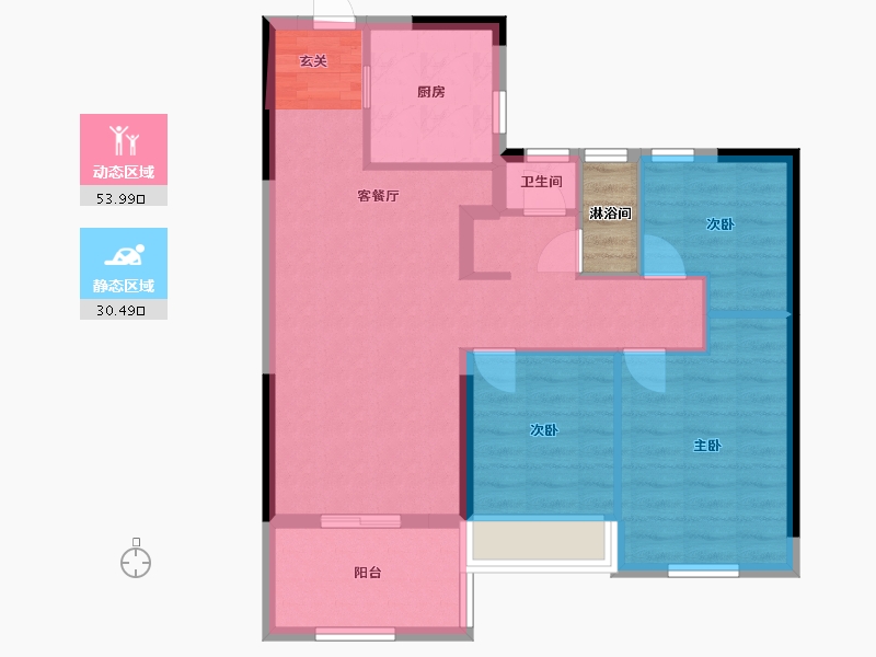 浙江省-宁波市-万科海上都会-77.78-户型库-动静分区