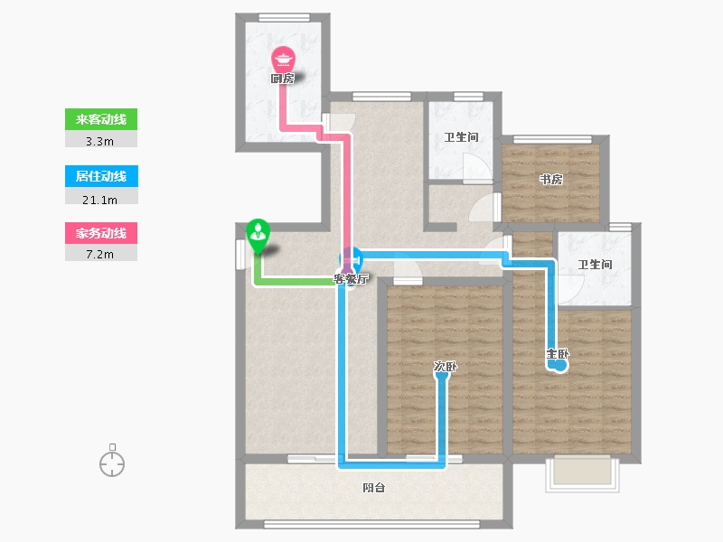 江苏省-南通市-锦御豪庭-110.00-户型库-动静线