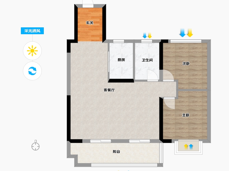 安徽省-合肥市-皖投国滨世家-79.49-户型库-采光通风