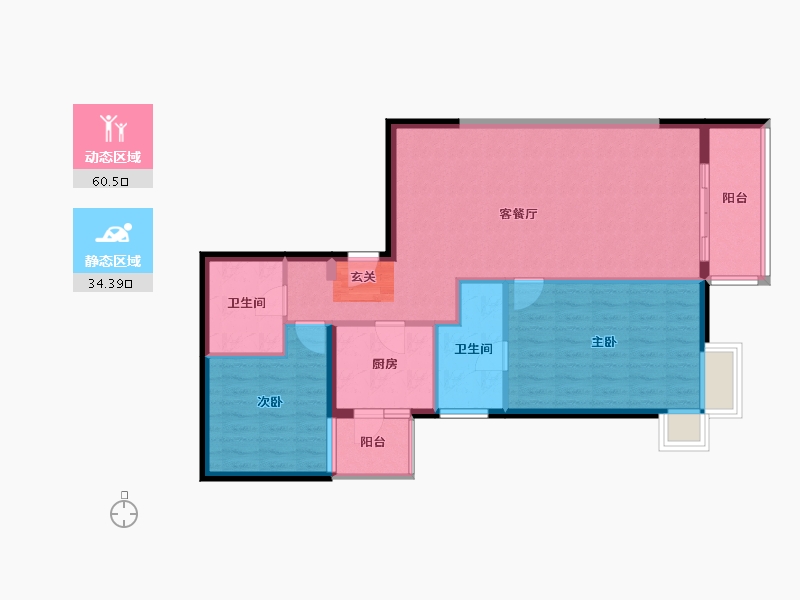 北京-北京市-交大嘉园-86.00-户型库-动静分区