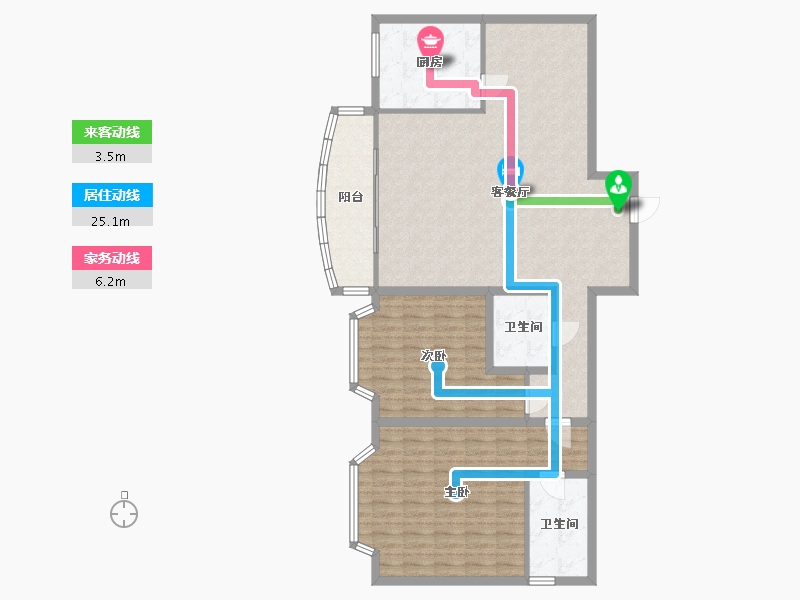 湖北省-武汉市-汉口滨江公馆-118.55-户型库-动静线