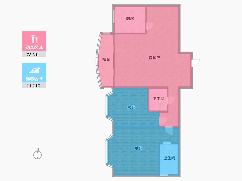 湖北省-武汉市-汉口滨江公馆-118.55-户型库-动静分区