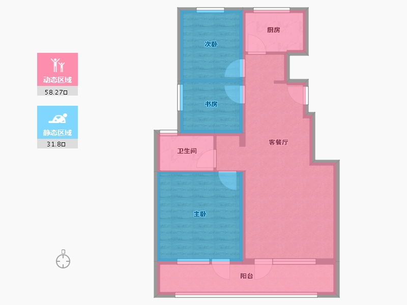 山东省-烟台市-牧歌九棠府-80.00-户型库-动静分区