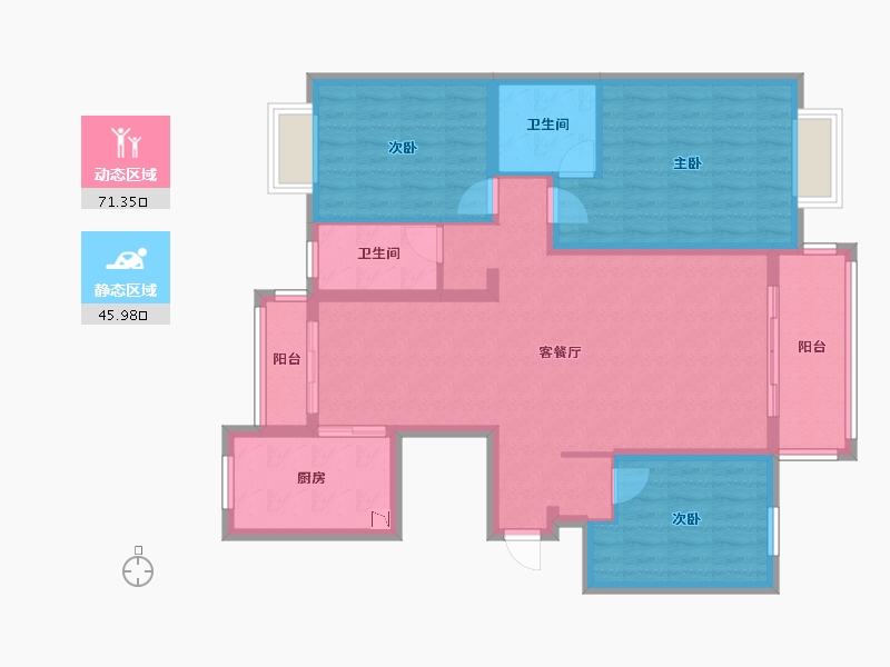 湖南省-长沙市-湘诚嘉园-104.98-户型库-动静分区