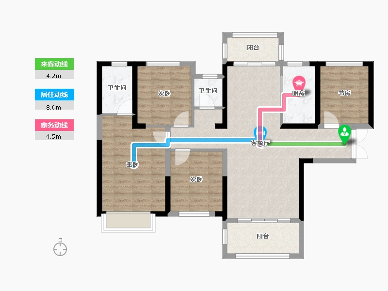 湖南省-长沙市-长房平和墅-97.00-户型库-动静线