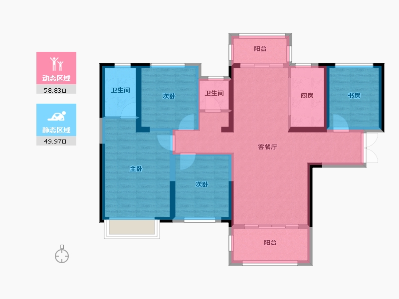 湖南省-长沙市-长房平和墅-97.00-户型库-动静分区