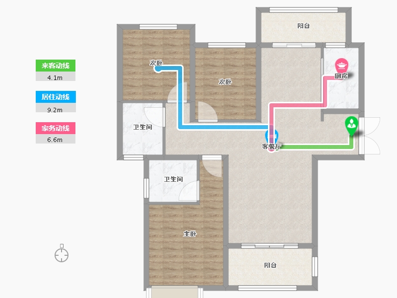 河南省-南阳市-南阳建业森林半岛-110.01-户型库-动静线