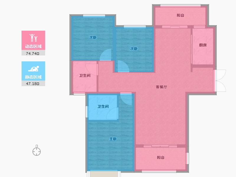 河南省-南阳市-南阳建业森林半岛-110.01-户型库-动静分区