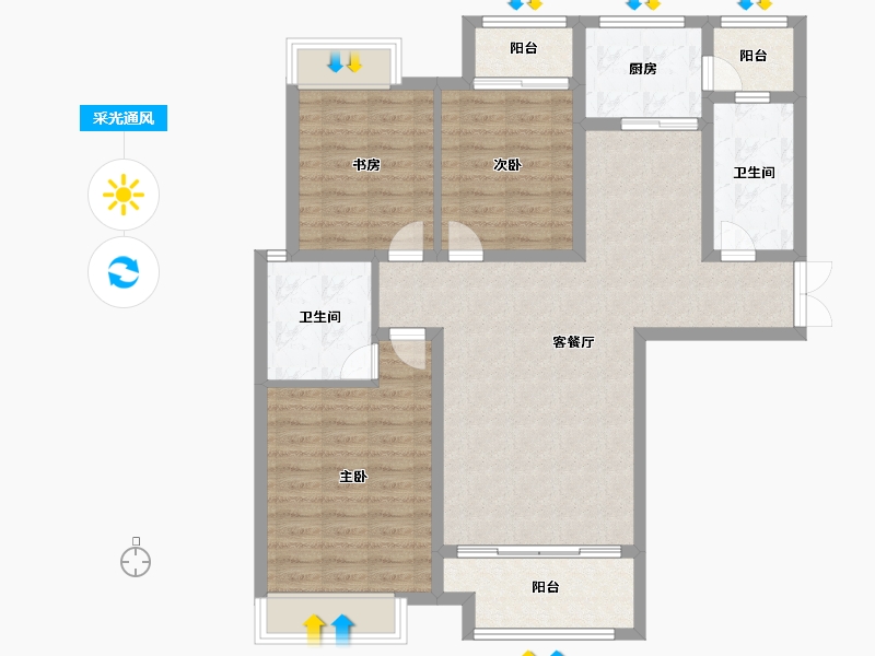 河南省-漯河市-泰威中央公园-100.00-户型库-采光通风