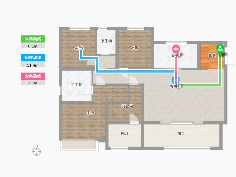 安徽省-合肥市-恒基旭辉铂悦・天汇-120.30-户型库-动静线