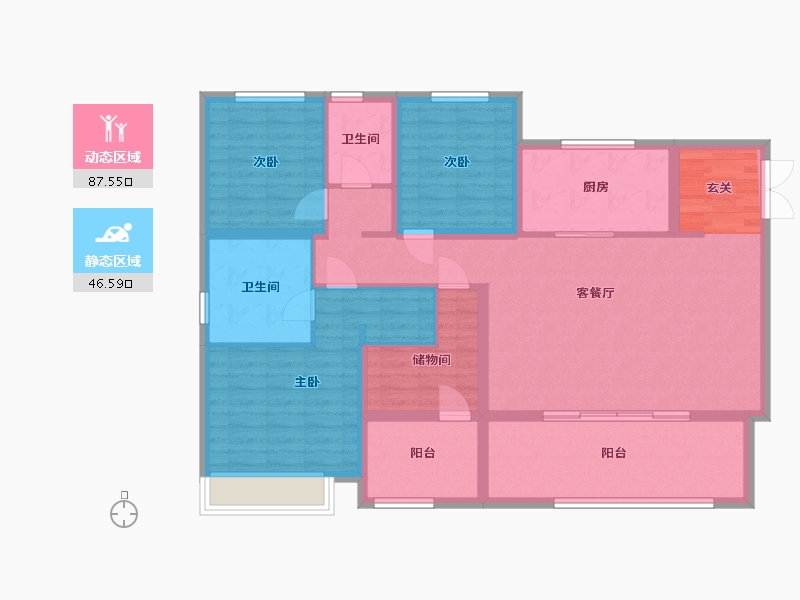 安徽省-合肥市-恒基旭辉铂悦・天汇-120.30-户型库-动静分区