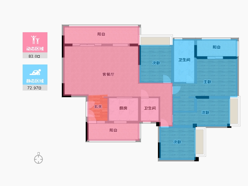 四川省-成都市-北辰天麓御府-139.25-户型库-动静分区