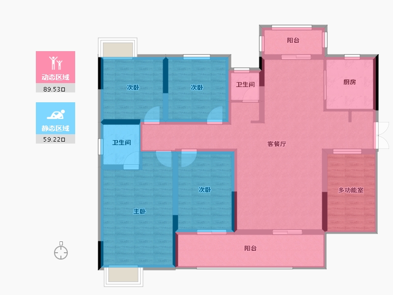 湖南省-邵阳市-汇菁国际-133.46-户型库-动静分区