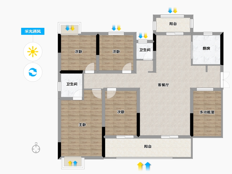 湖南省-邵阳市-汇菁国际-133.46-户型库-采光通风