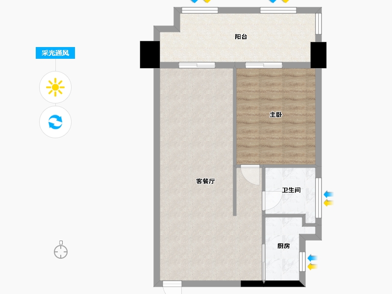 安徽省-合肥市-奥园城央壹品-66.12-户型库-采光通风