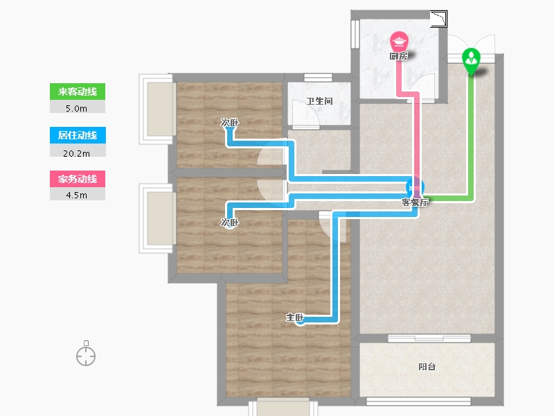 河南省-郑州市-泰山誉景-76.71-户型库-动静线