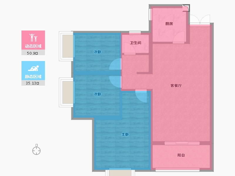 河南省-郑州市-泰山誉景-76.71-户型库-动静分区