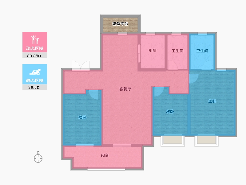 河南省-洛阳市-河洛宸院-131.00-户型库-动静分区