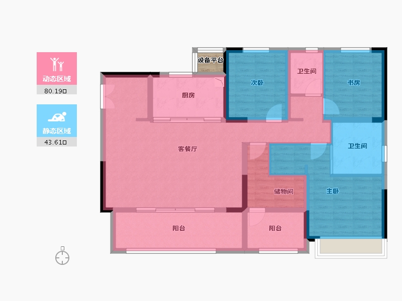 安徽省-合肥市-铂悦天汇-111.80-户型库-动静分区