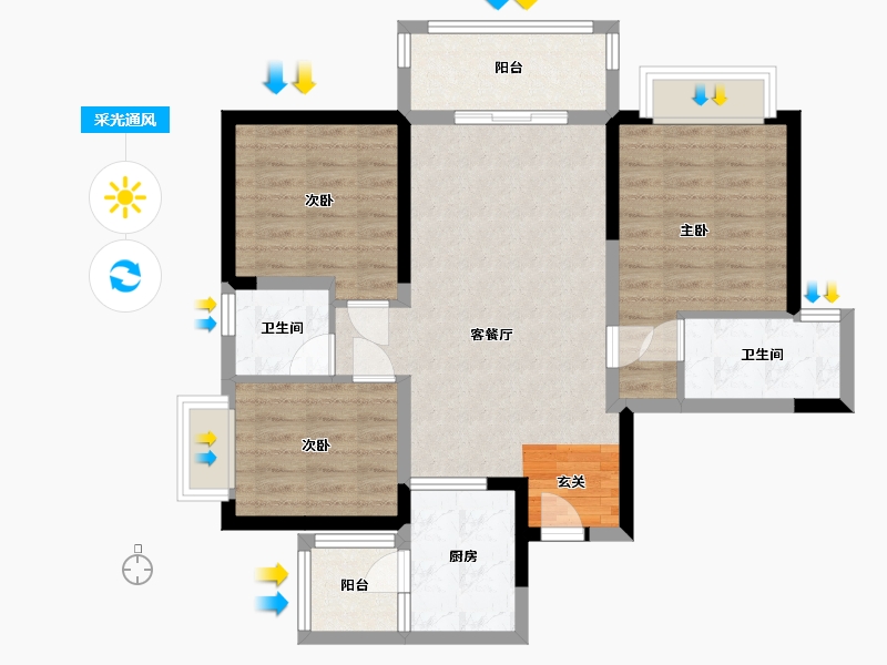 四川省-成都市-同森锦逸-80.12-户型库-采光通风