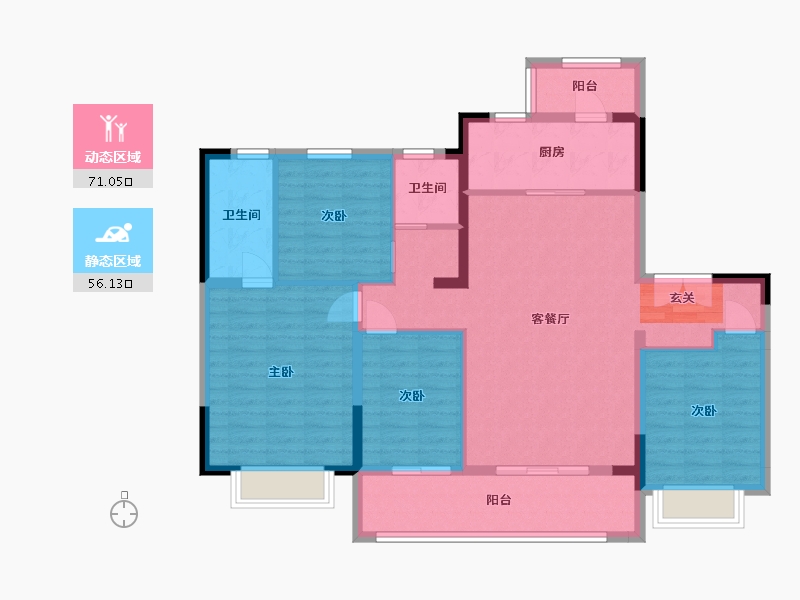 四川省-成都市-旭辉江山和鸣-114.72-户型库-动静分区