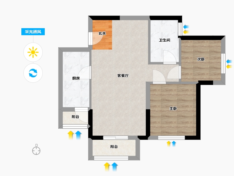 四川省-成都市-招商愉樾-54.59-户型库-采光通风