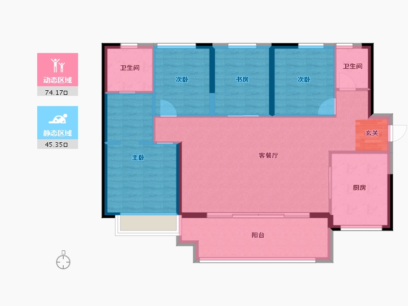 四川省-成都市-万科公园都会-108.76-户型库-动静分区