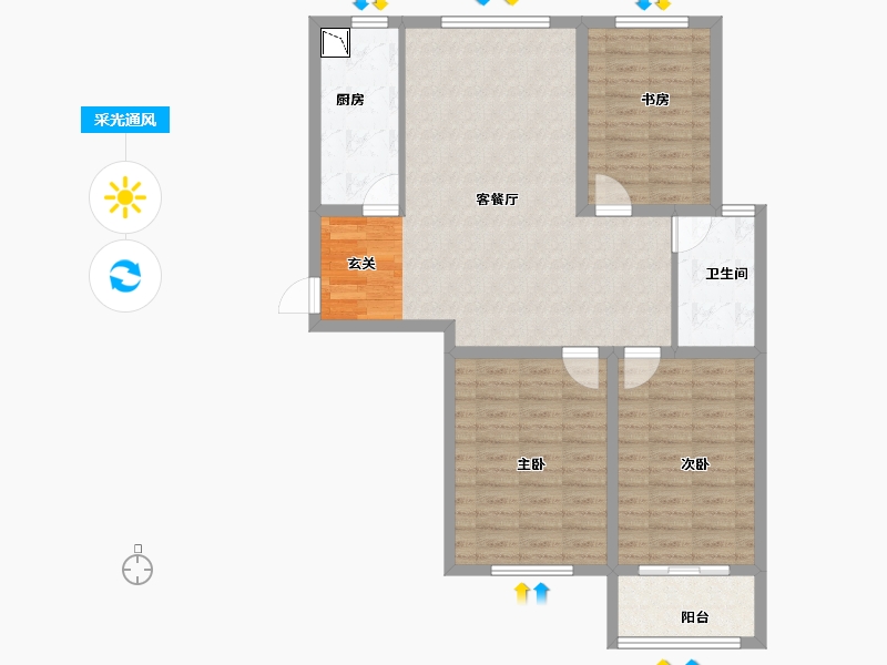 山东省-潍坊市-图兰朵-96.00-户型库-采光通风